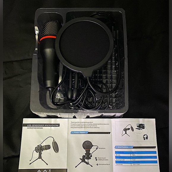 🎤BLUETHY- USB Microphone HiFi Sound 360 Degree Streaming Condenser Mic w/Tripod - Picture 10 of 17